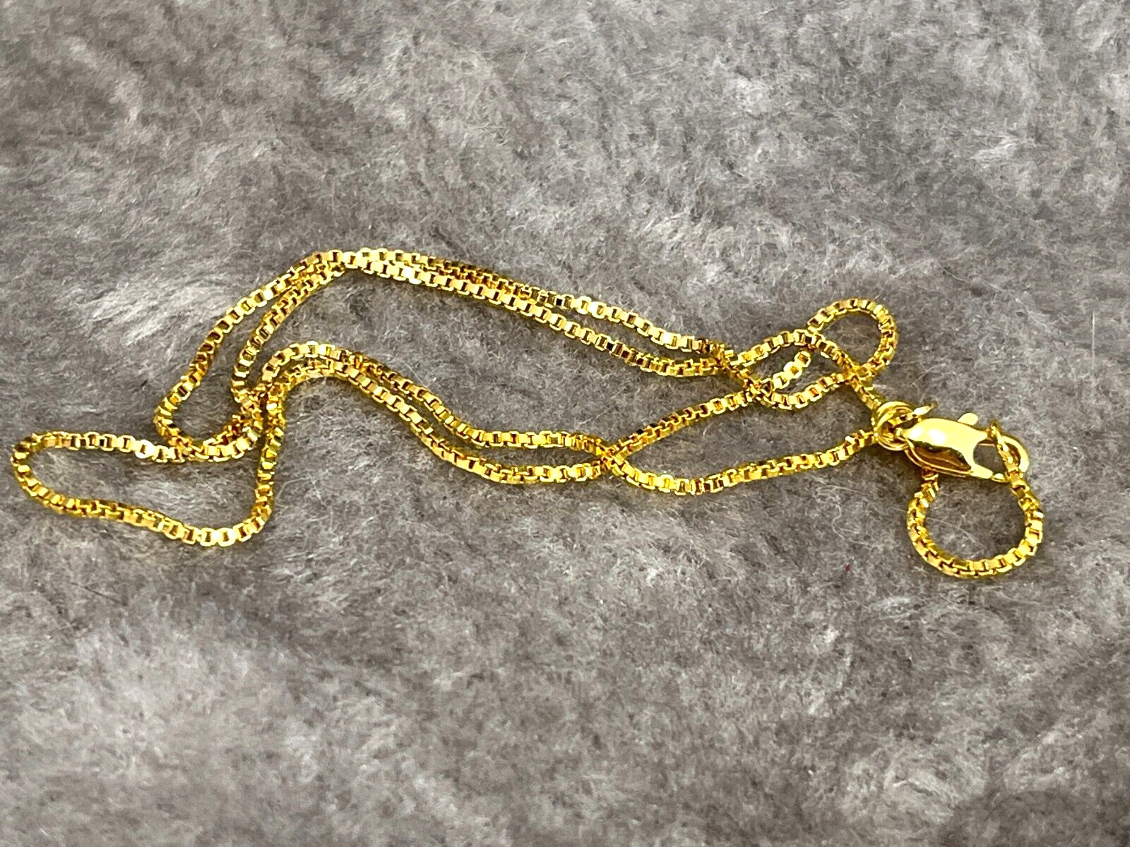 SHARP!! STAMPED 18K GOLD FILLED 1.6mm BOX CHAIN 18″ LONG FITS PENDANT NECKLACE