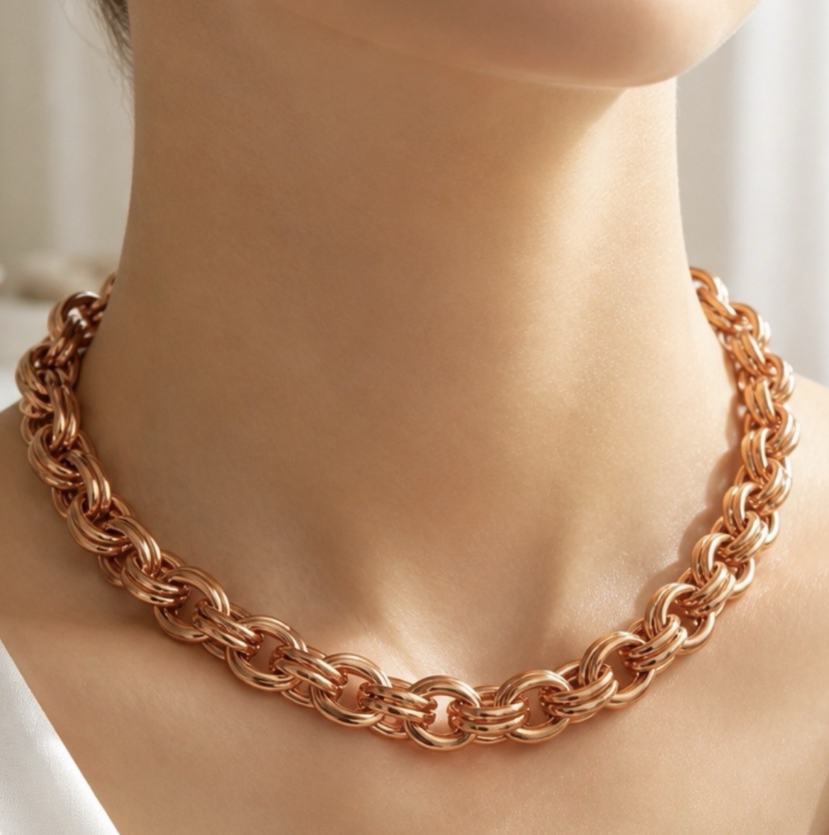 Solid Copper Chain CN557G – 3/8 of an inch wide. Available in 18 to 30 inches.