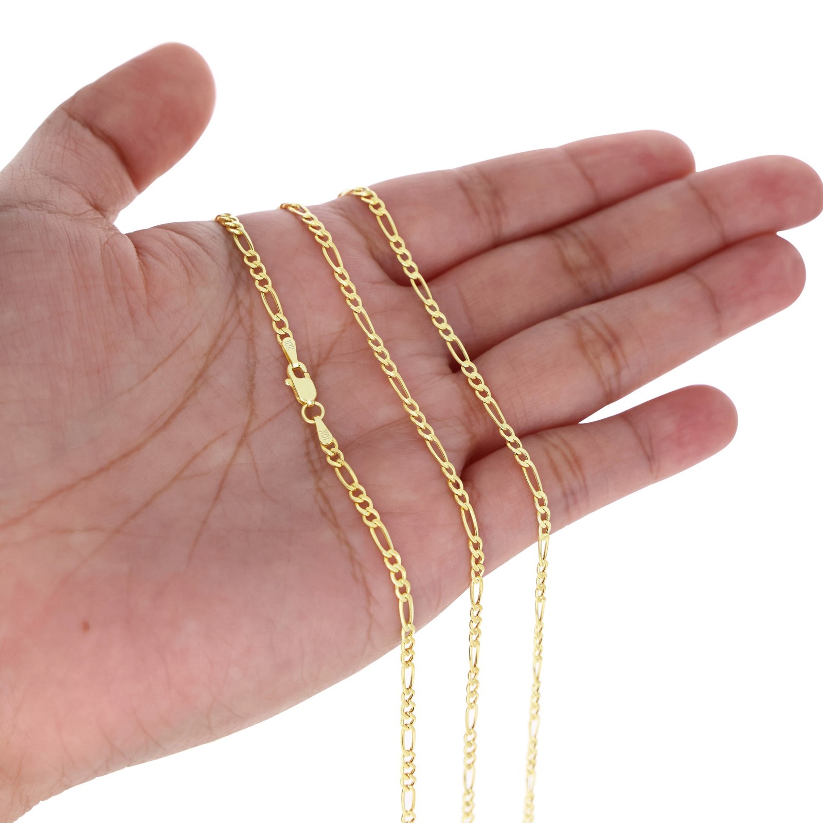10K Real Yellow Gold 2mm-9mm Figaro Chain Link Pendant Necklace Bracelet 7″- 30″