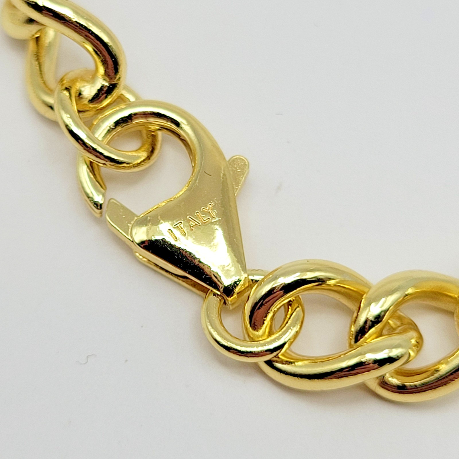 HSN Bellezza Bronze 7.5mm Gold Tone Curb Link Chain Necklace ~ 22″