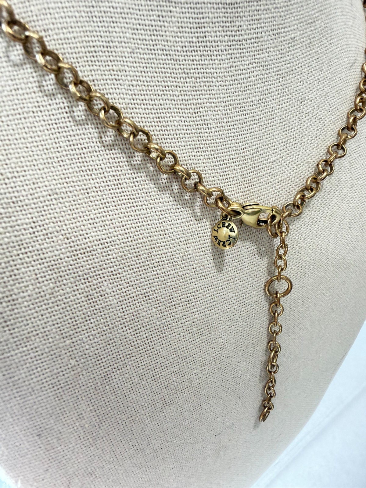 J Crew Georgian Riviere Necklace Anna Wintour Brulee Emerald Green Collet N603