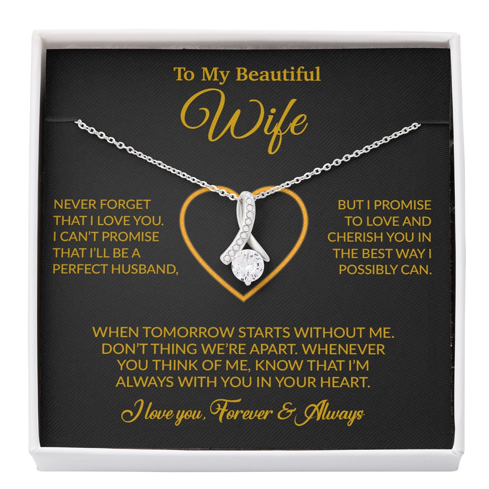 To My Wife Necklace, Gift For Wife, Anniversary Gift For Wife, Necklace For Wife