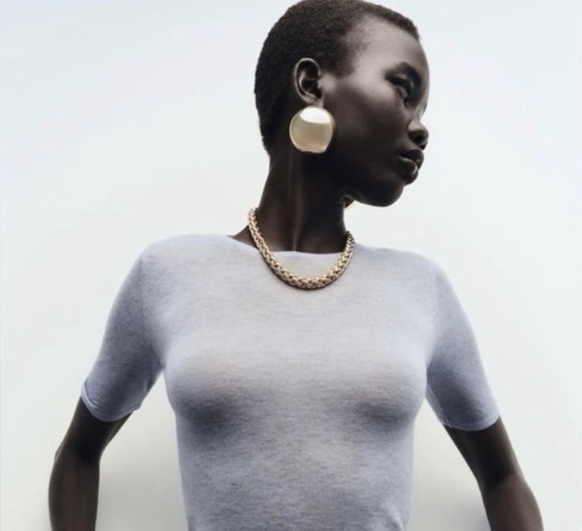 Zara Interwoven Chain Necklace Gold Tone Chunky Statement Collar Lobster Clasp