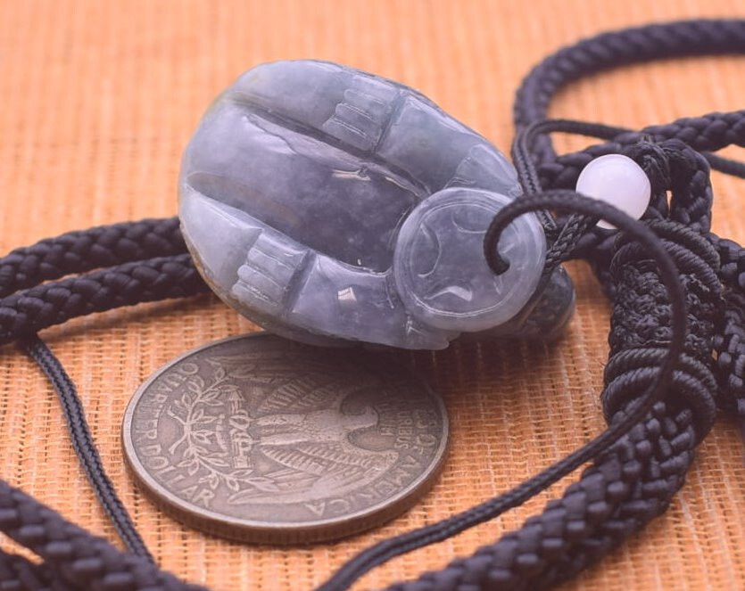 Certified Yellow Natural 100% A Jade jadeite Pendant Dragon Turtle Coin 417833