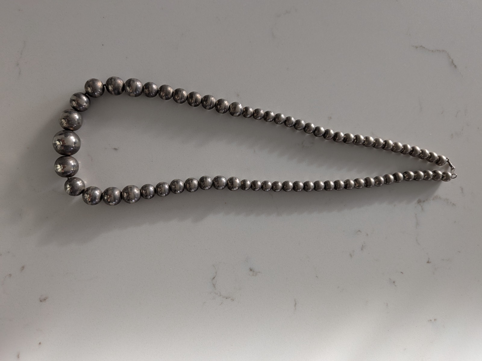 Silver Tone Beaded Necklace | Minimalist Jewelry | Everyday Wear