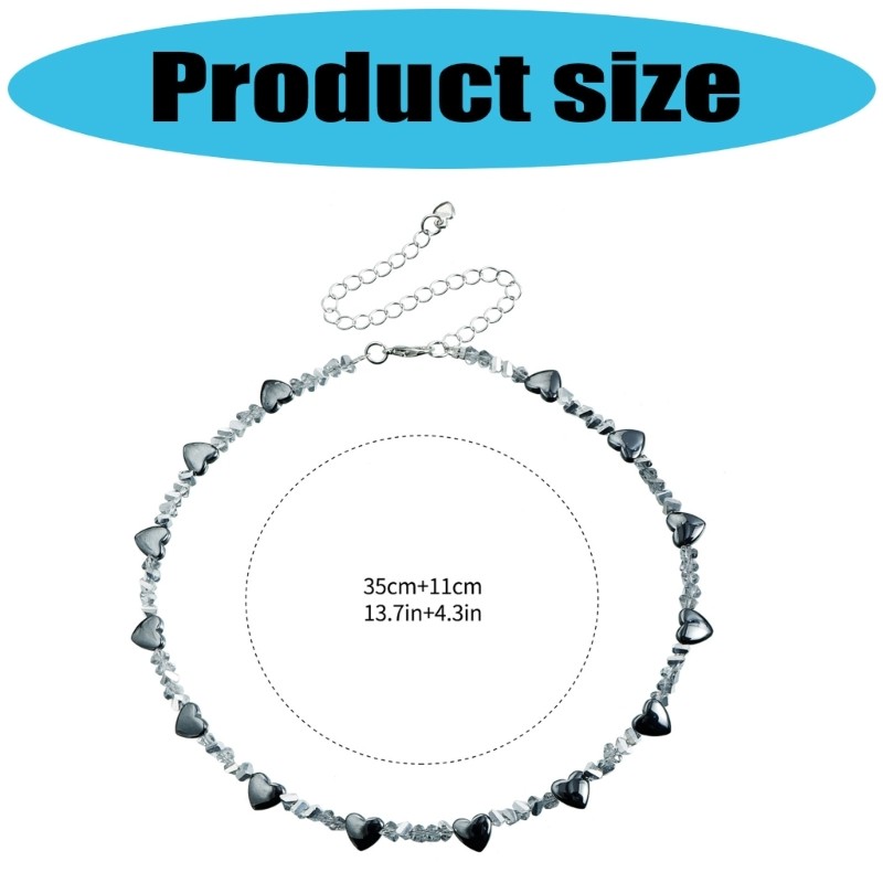 Adjustable Obsidians Heart Necklace With Clear Crystal For Special Occasions