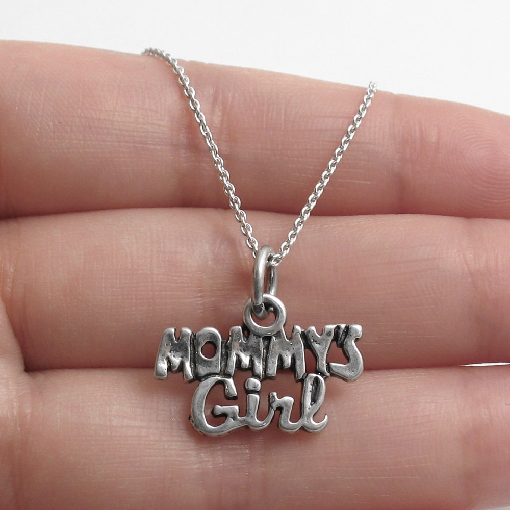 925 Sterling Silver Mommys Girl Charm with Necklace
