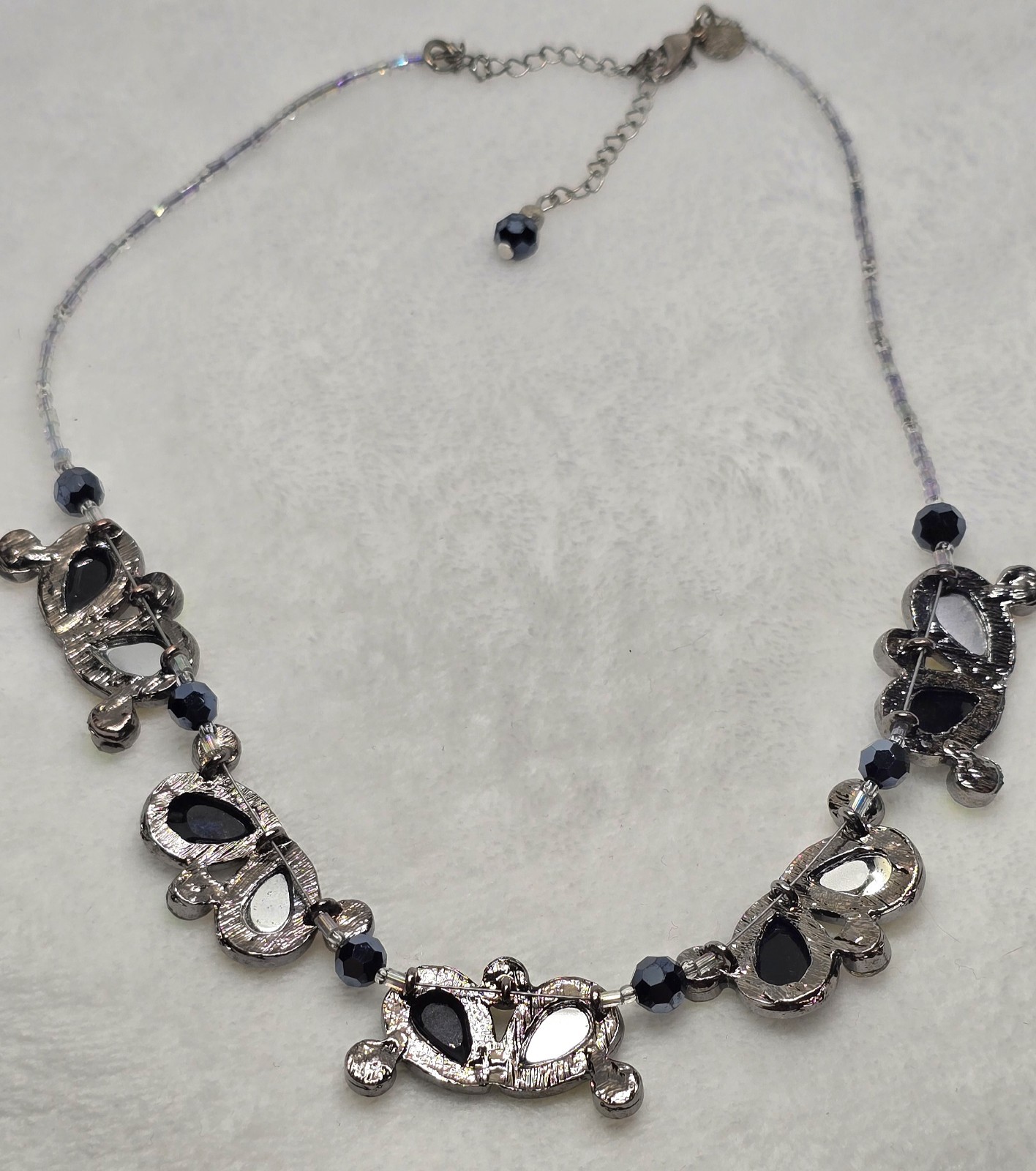 Sparkling Sage Signed SA Faceted Smoky Topaz Honey AB Aurora Borealis Necklace