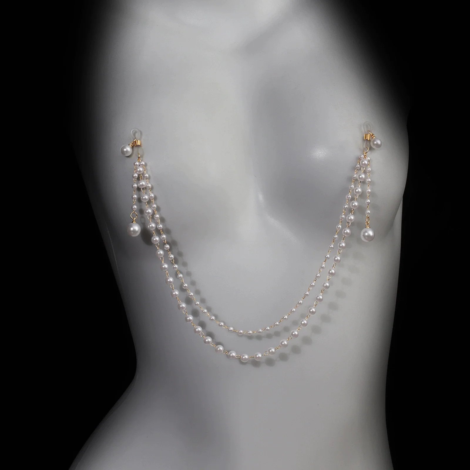 Fashionable Sexy Imitation Pearl Tassel Multi-layer Body Chain For Women Party