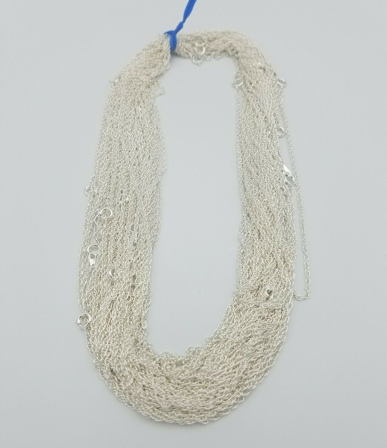 WHOLESALE LOT OF 5 PIECES OF STERLING SILVER PLATED 18 INCH ROPE NECKLACES
