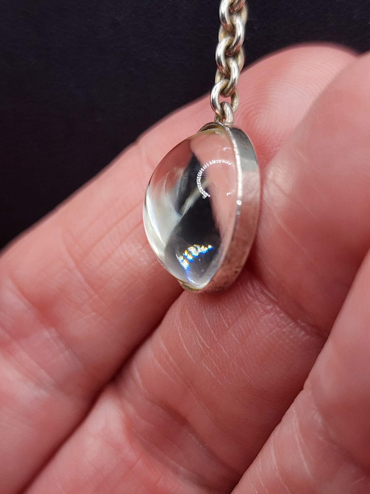 Lalique France Crystal ‘Vibrante’ Necklac in Clear & Silver, 925 Silver Y Style