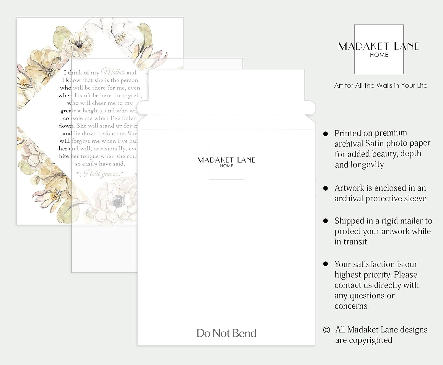 Charming 8×10 Floral Quote Print for Moms – Perfect for Any Special Occasion