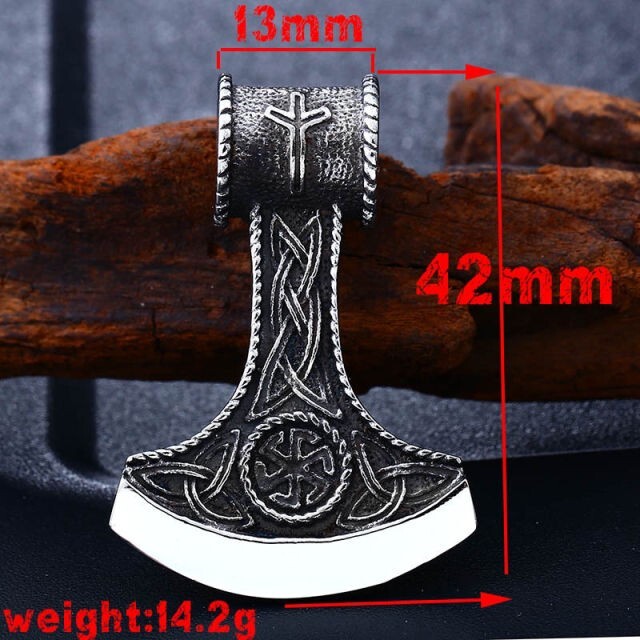 Norse Nordic Battle Axe Pendant Viking Charm for mens Necklaces & Chains