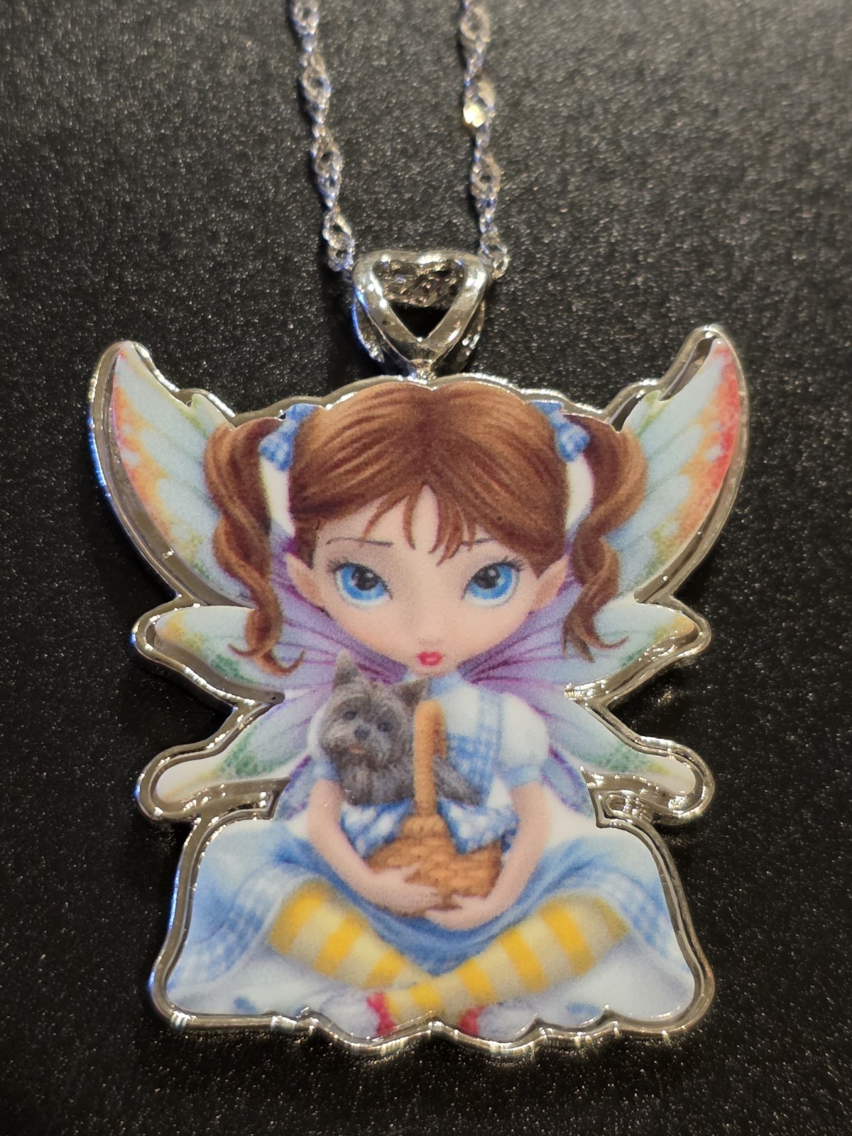 Beautiful Multicoloor Fairy Butterfly Princess Pendant Necklace