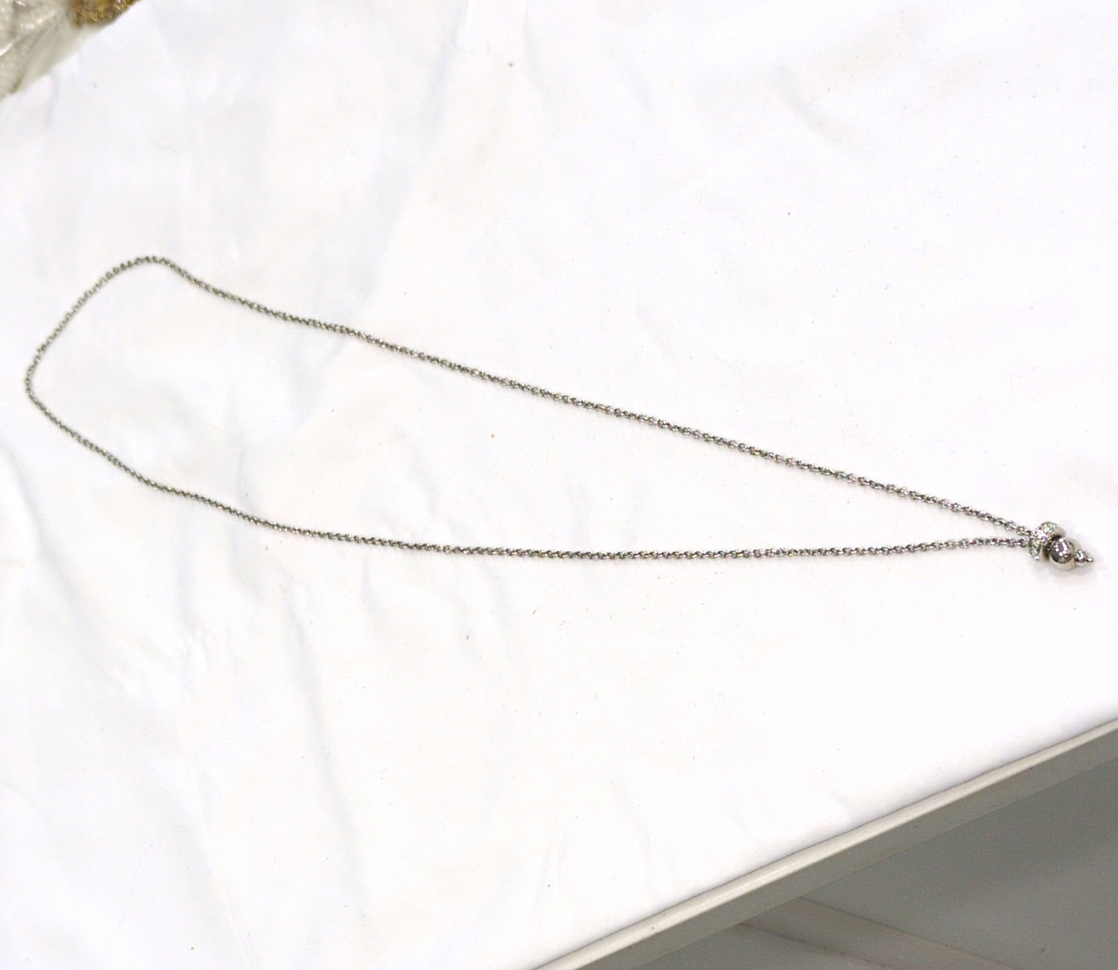 Silver Tone Cable Chain Necklace Asymmetrical Charm Pendant Metal No Stone