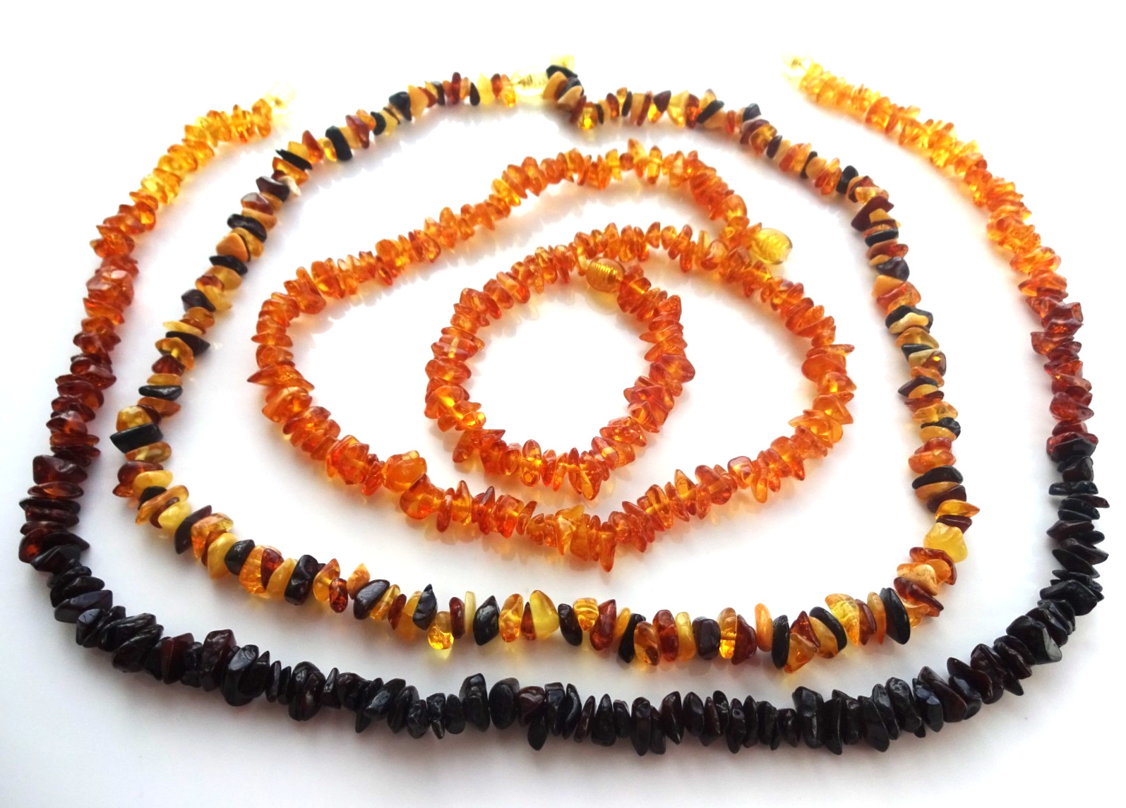 Lot 3 – Genuine Raw BALTIC AMBER Necklaces Mix Honey Rainbow 45cm 17.7 inch