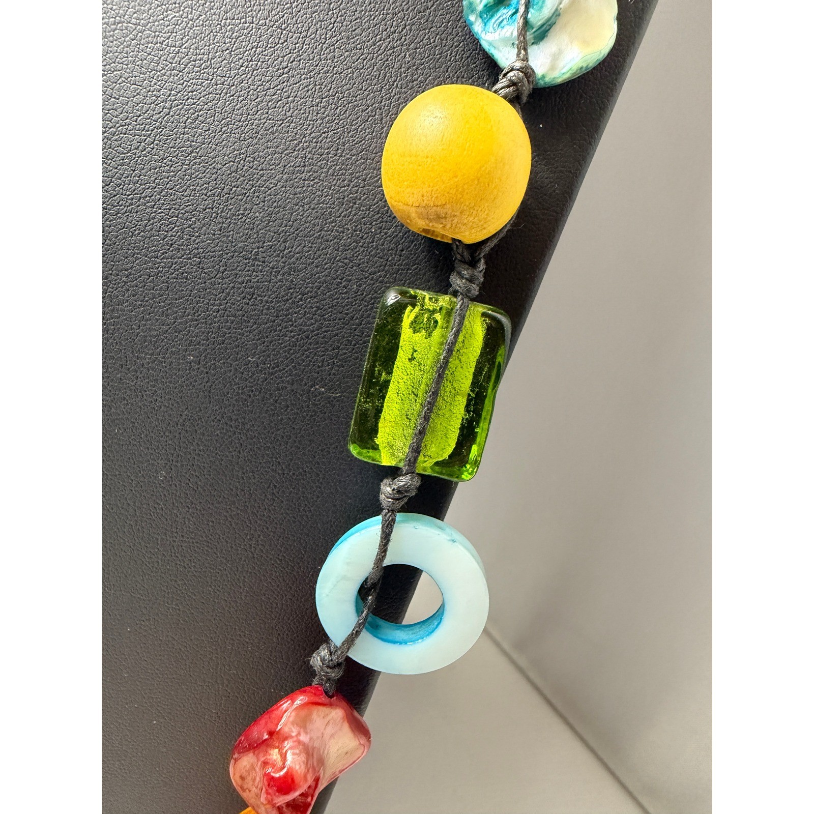 Beaded Necklace Wood Shell Glass Bead Boho Dopamine Summer