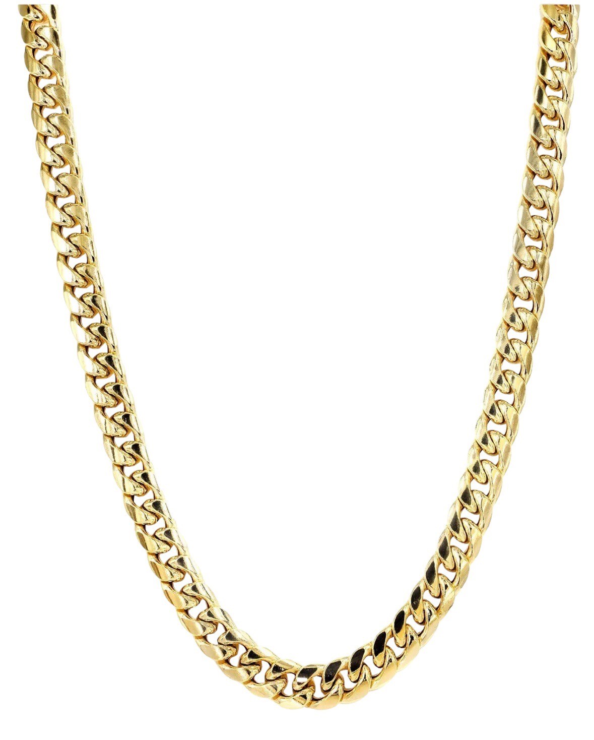 14k Yellow Gold 8mm Miami Cuban Link Chain Necklace 24” Inc Box Lock Top Quality