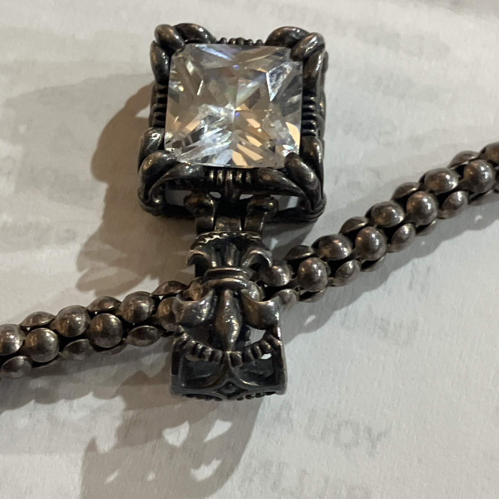 Silpada N1106 17” Popcorn Necklace & S0979 Uptown Cubic Zirconia Pendant.