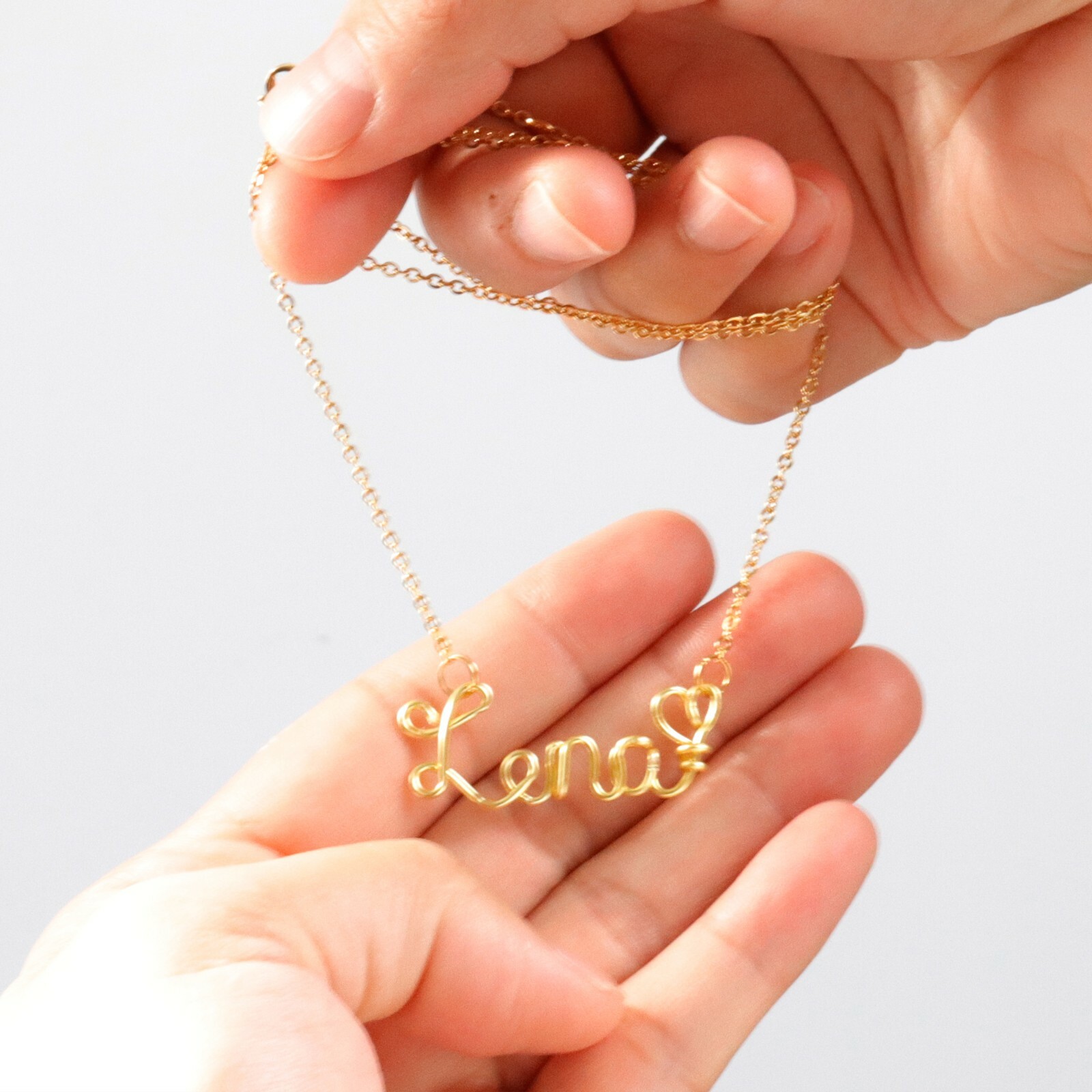 Wire Name Necklace Gold ,Custom Wire Necklace, Gold Wire Name Necklace,Name Gift