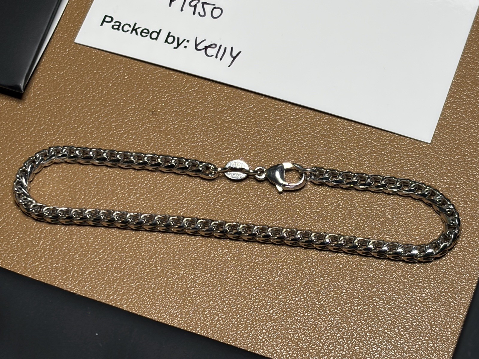 SAINTS GOLD PLATINUM 8” 3.5MM D/C FRANCO BRACELET – 19.2g PT950! PRE-OWNED/MINT!