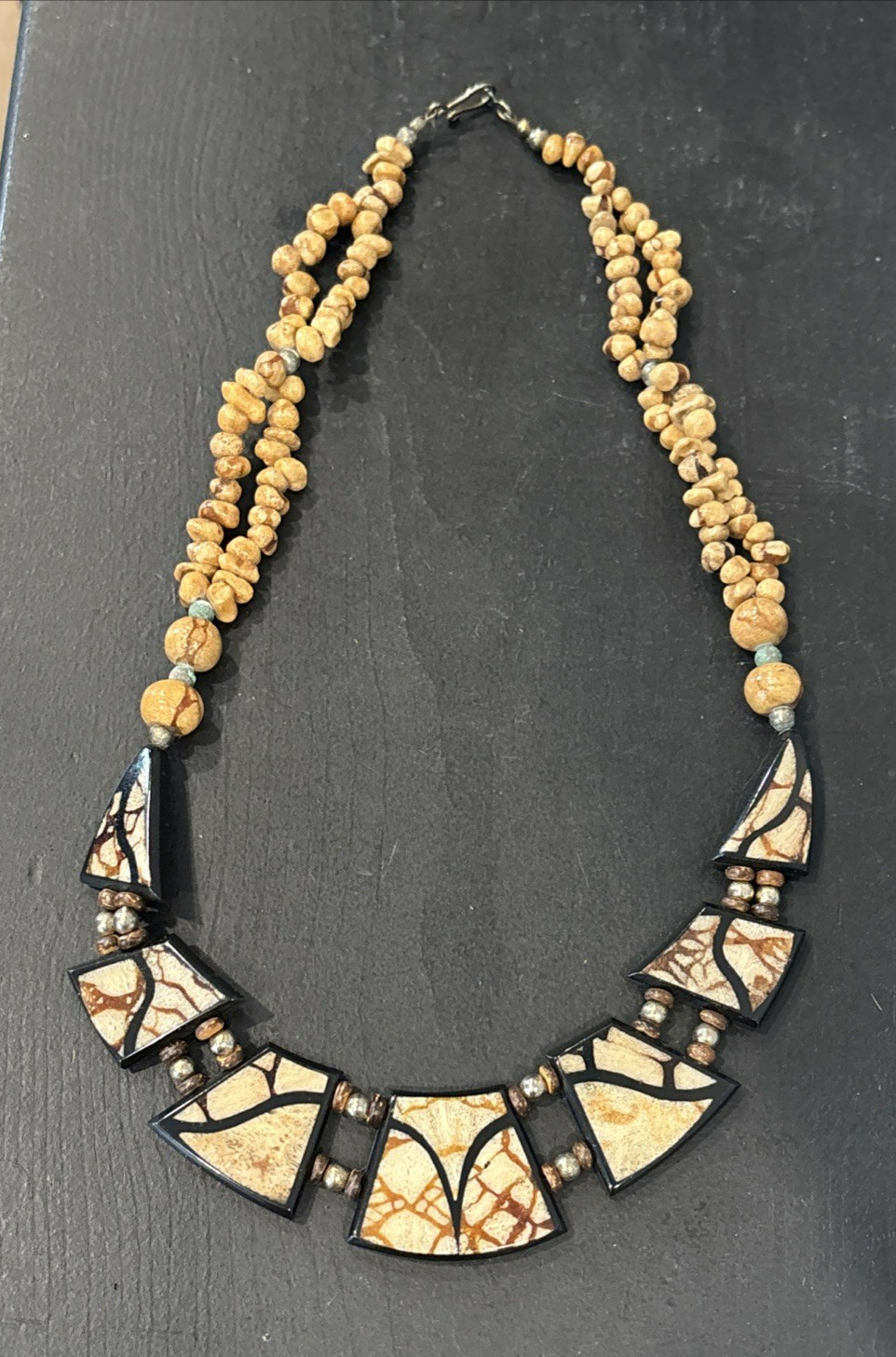 Beaded Ethnic Tribal Bohemian Statement 20″ Reversible Collar Choker Necklace