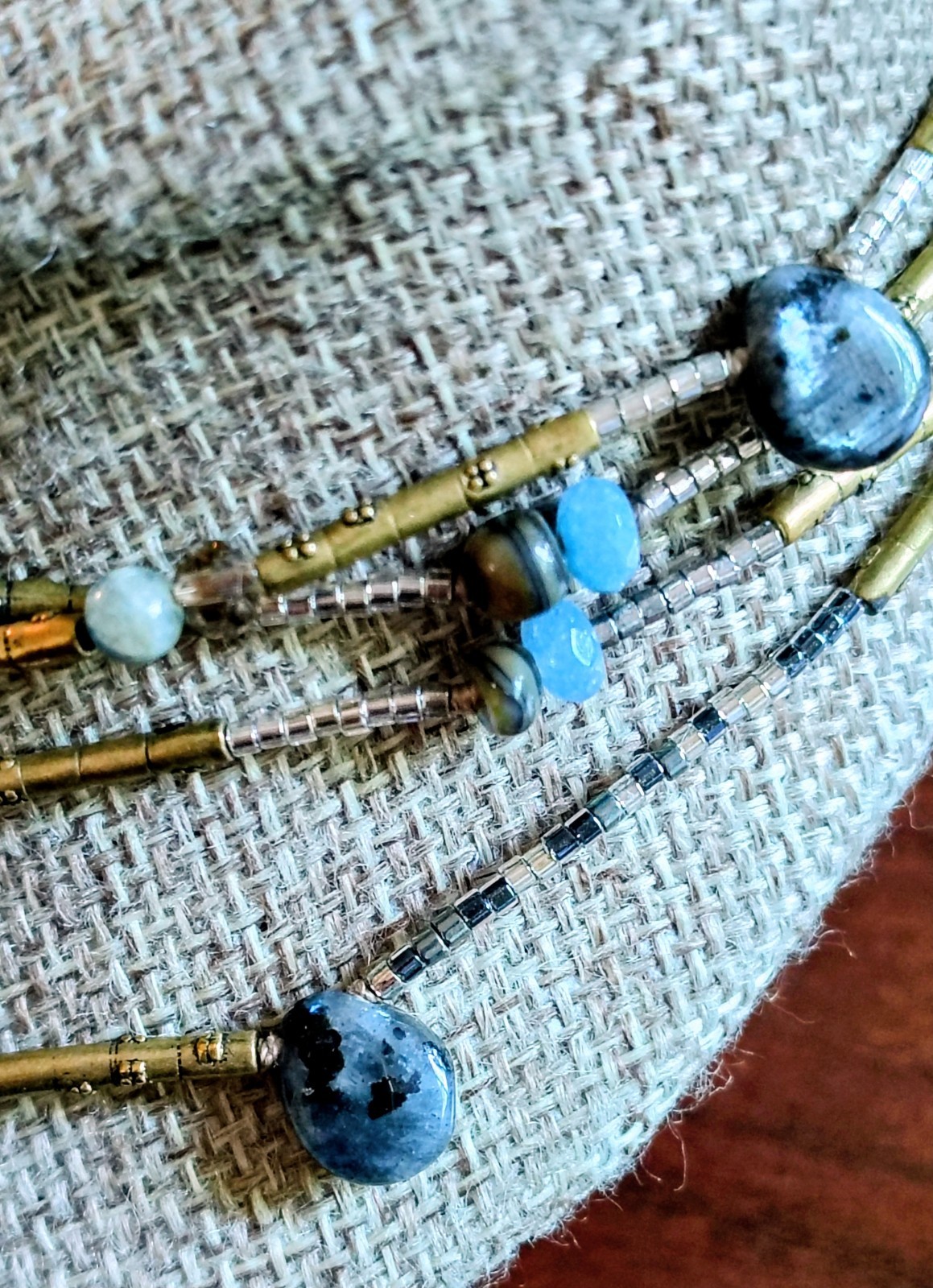 Authentic SILPADA “Olivia” Necklace Sterling Silver Blue Quartz Kyanite 60″