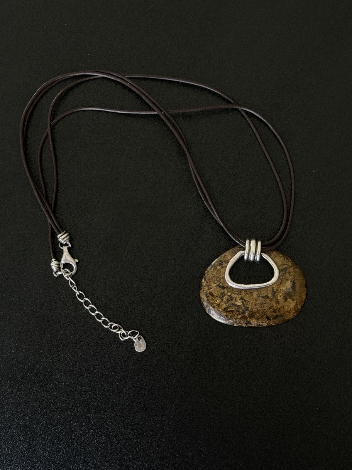 Silpada Sterling Silver Bronzite Pendant Necklace | 20” + 2” Extender