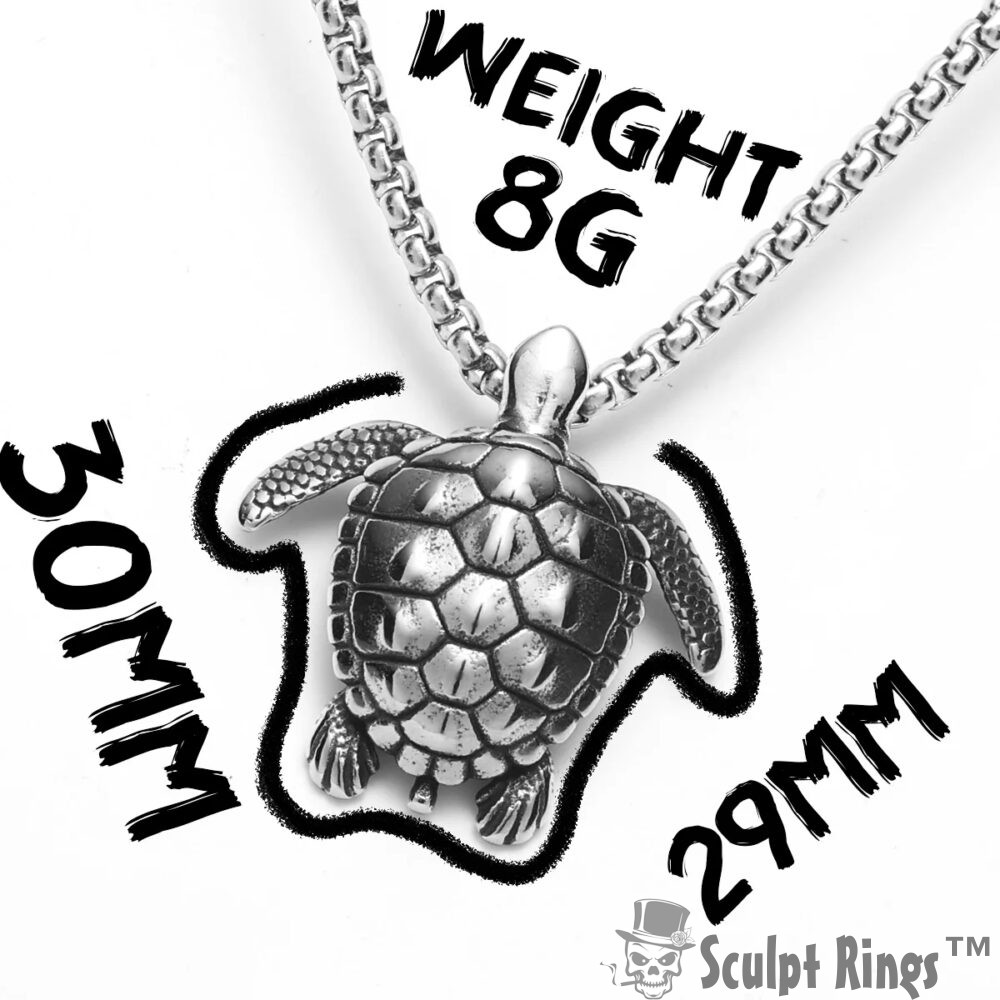 Sculpt Rings™ Sea Turtle Amulet Daily Wear Stainless Steel Pendant Necklace