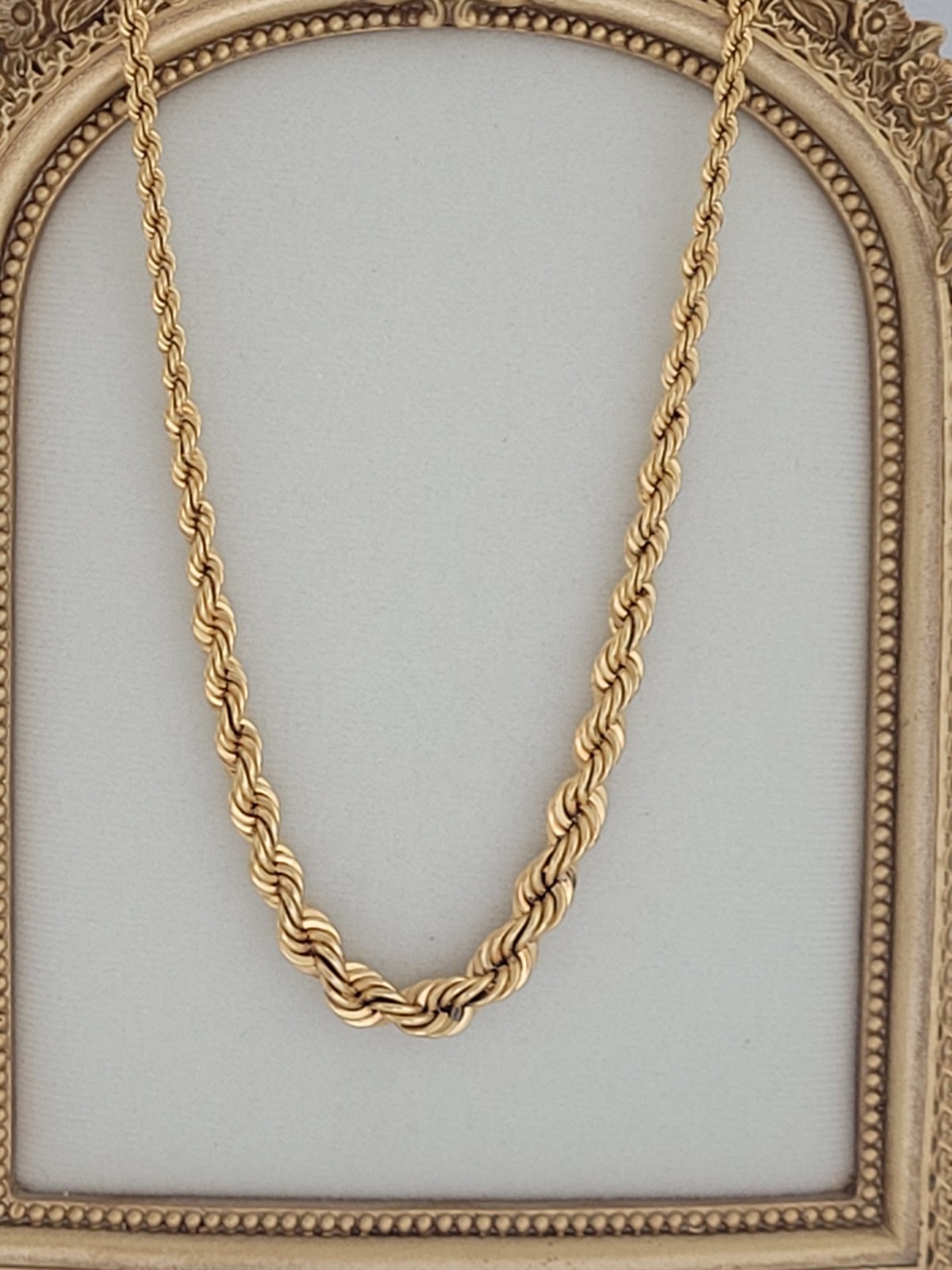 Vintage Monet Graduated Heavy Twist Rope Chain Necklace