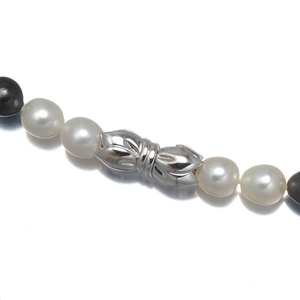 Mikimoto Necklace, Black with Golden Pearls, 8.0-12.0mm, K18WG FROM JAPAN