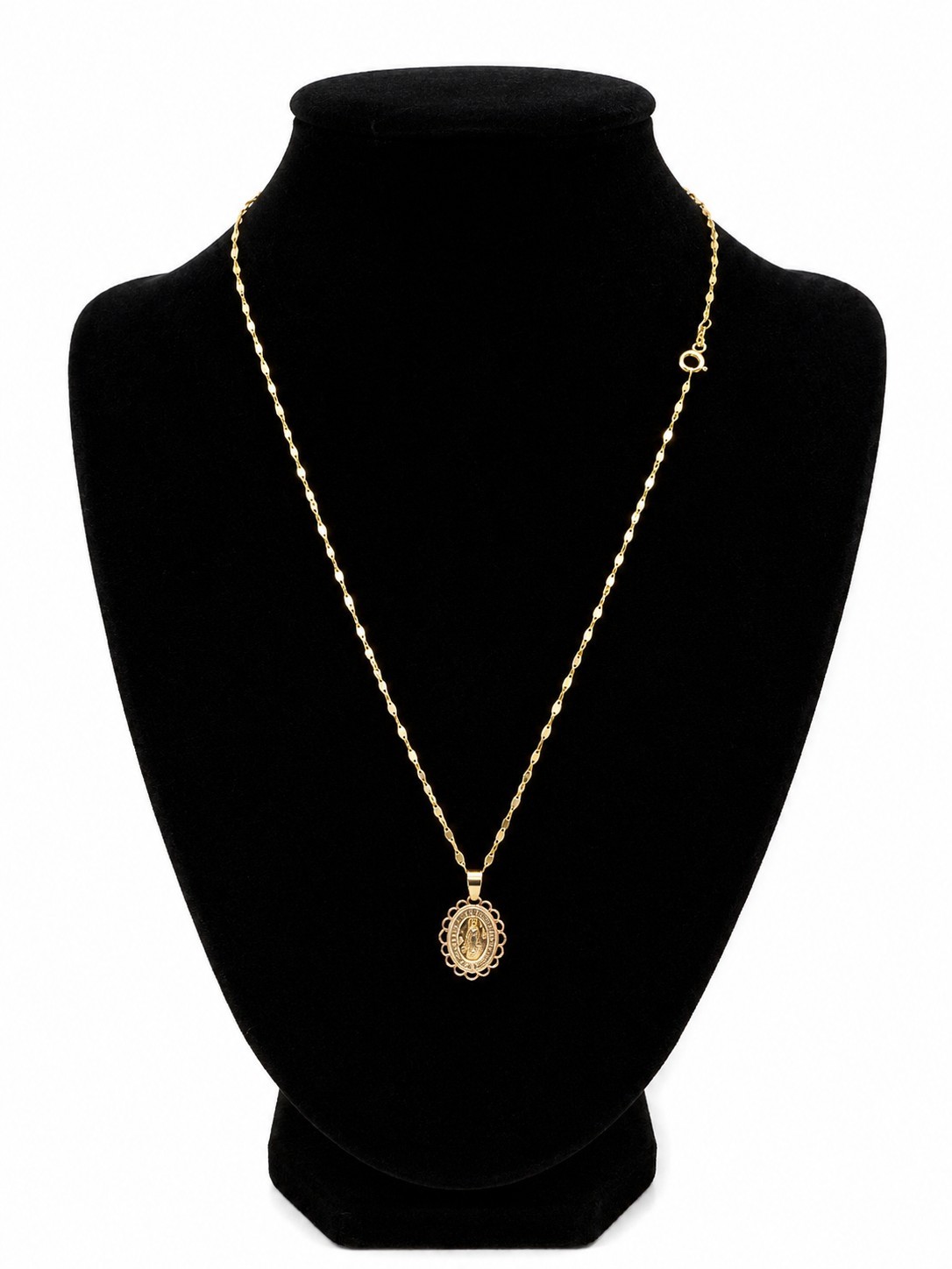 10K Solid Gold Virgin Mary Necklace-Gargantilla Virgen Guadalupe Oro Solido 10K
