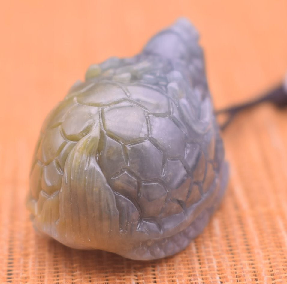 Certified Yellow Natural 100% A Jade jadeite Pendant Dragon Turtle Coin 417833