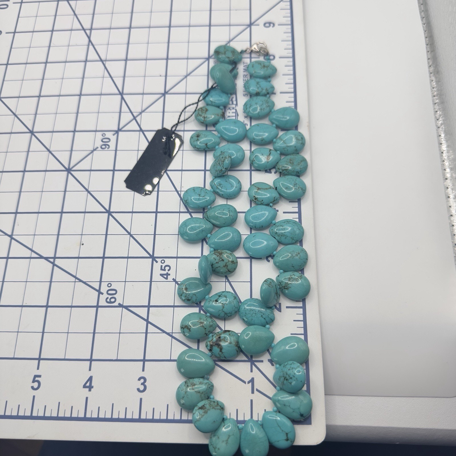 LUC Blue Stone Necklace 16″ Necklace Lucoral 925 Clasp