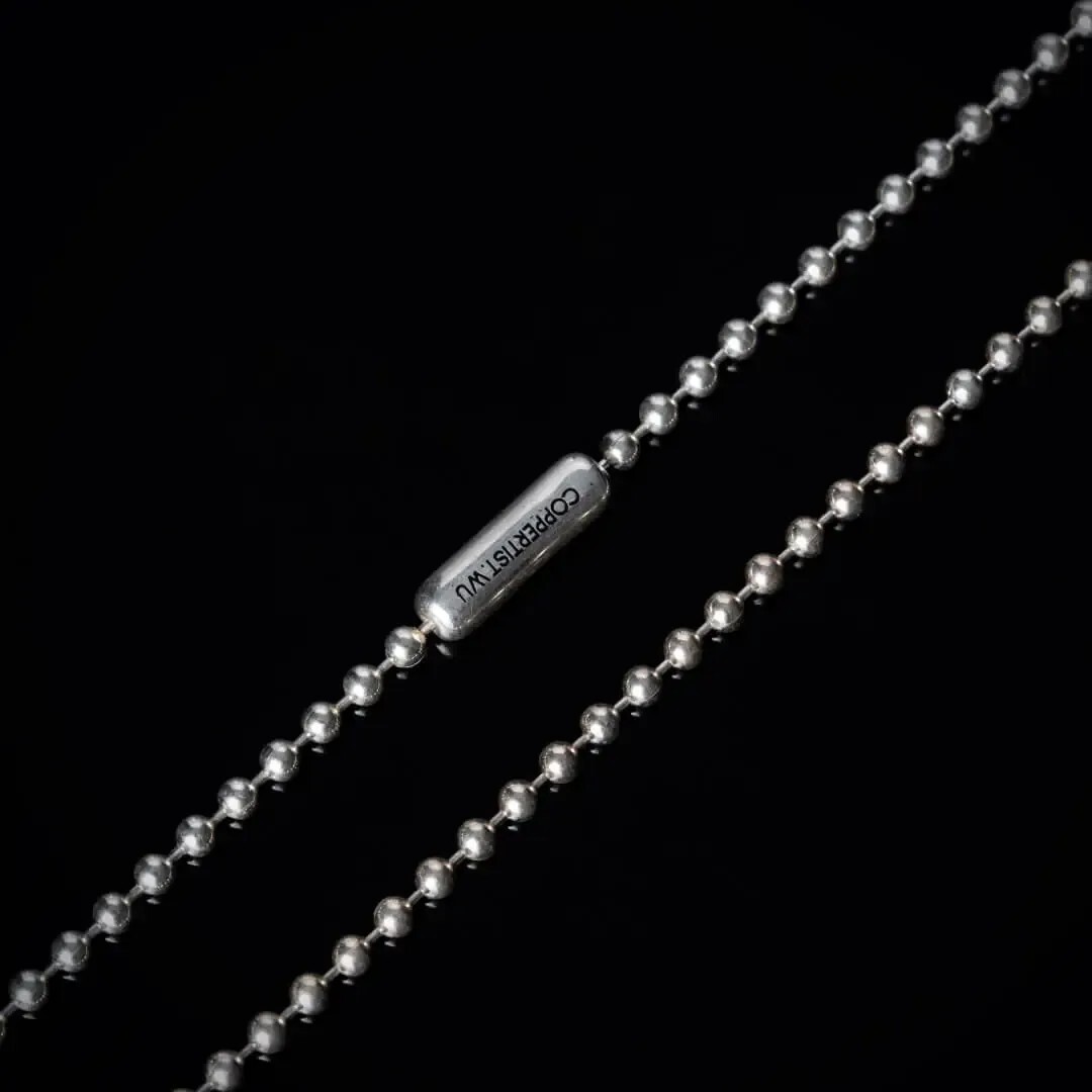 Silver Ball Chain Necklace. Width 3mm