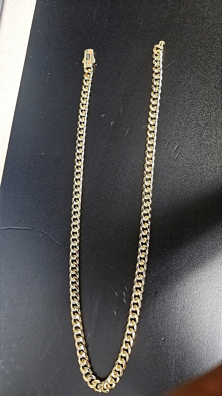 14KT 20 inch 4mm solid Gold Curb Link Chain Necklace with Box Clasp, No Stone.
