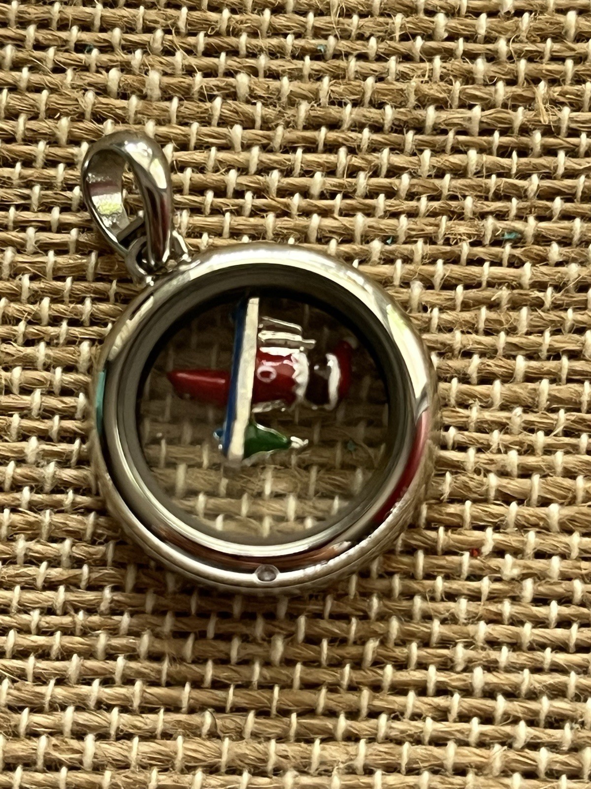 Origami Owl Silver Mini Locket With Crystals & Elf On Shelf Charm