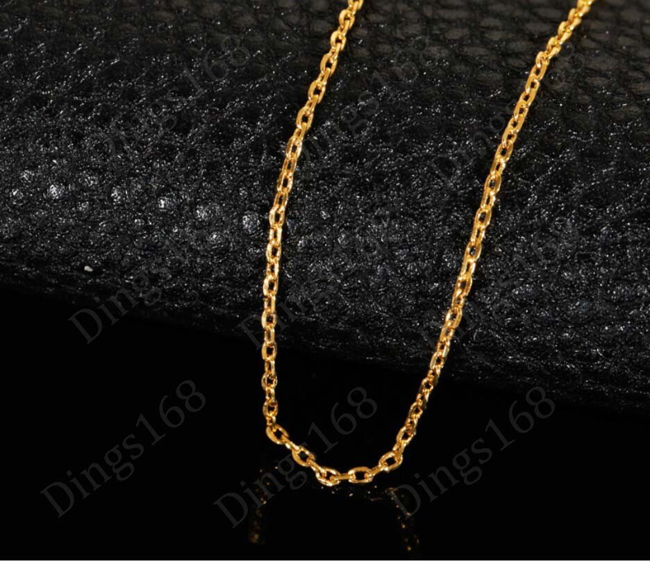 Men& women’s 18K Yellow Gold Filled 24 inch 1 mm thin Cable Chain Necklace X146G