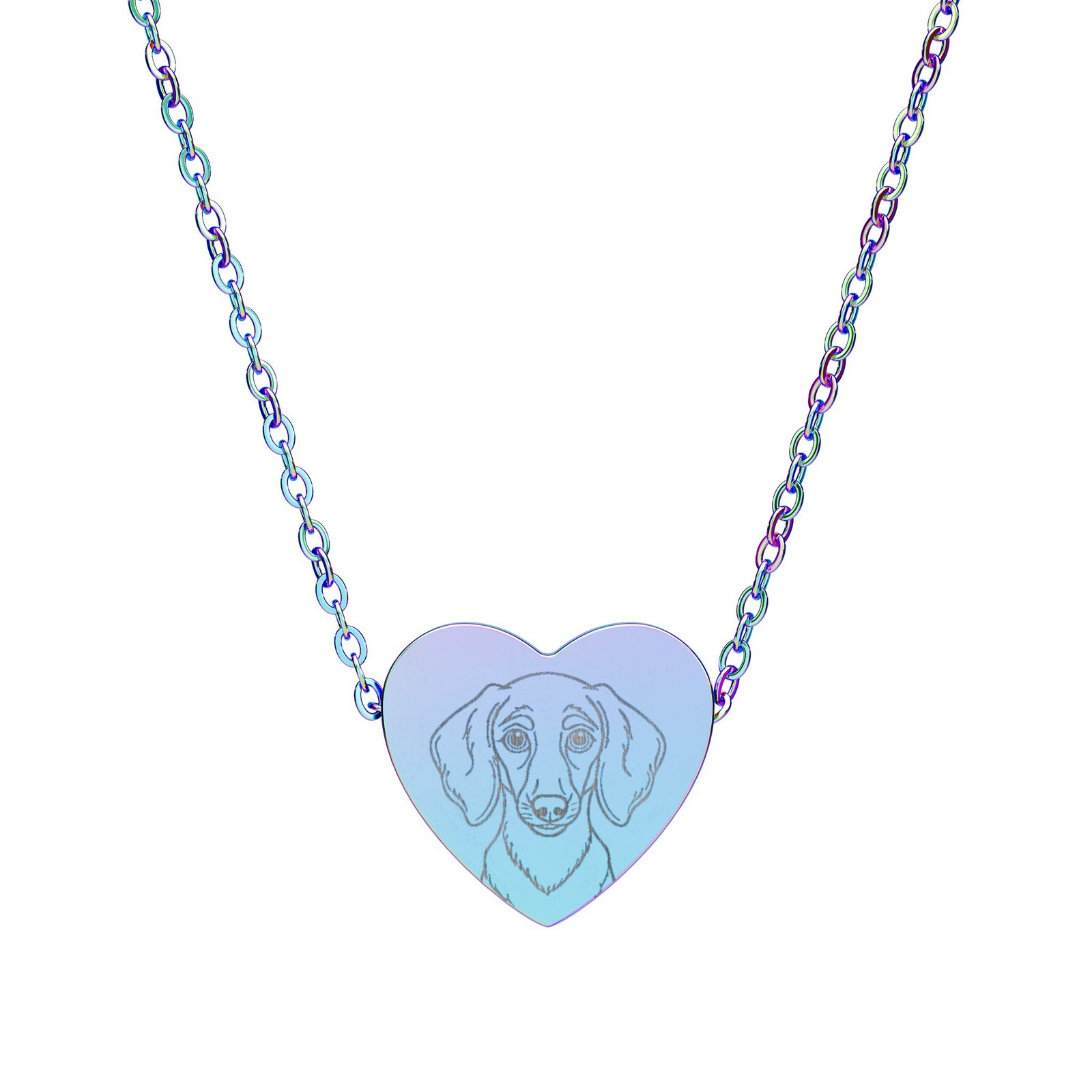 Dachshund Engraved Heart Necklace