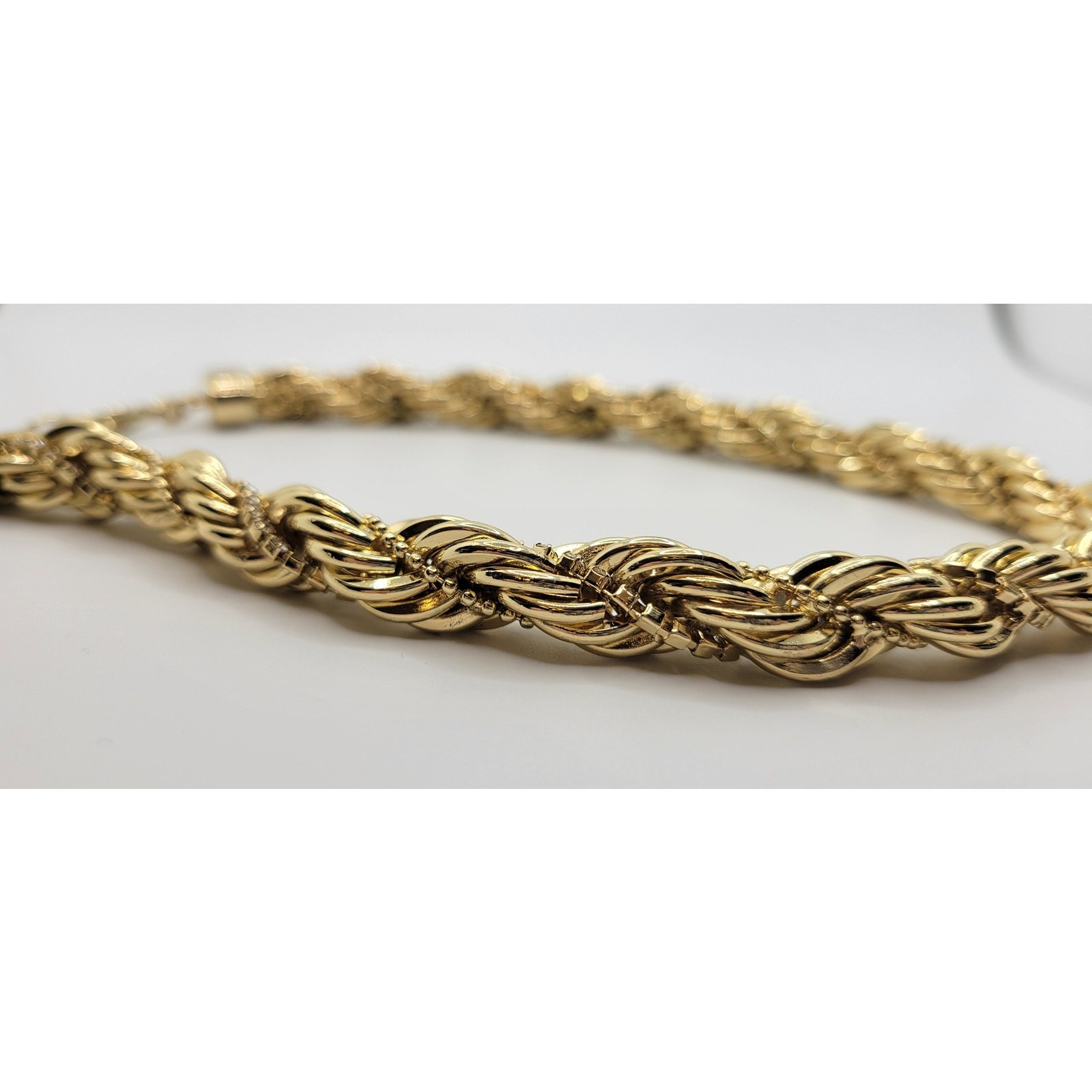 Baublebar Twisted Chain Necklace Signed Statement Crystal Strand Bead Ball